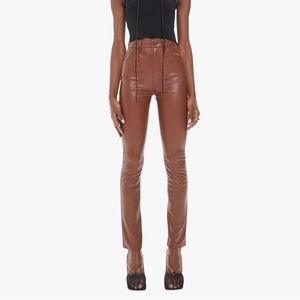 MOTHER High Waisted Rail Skimp in Friar Brown